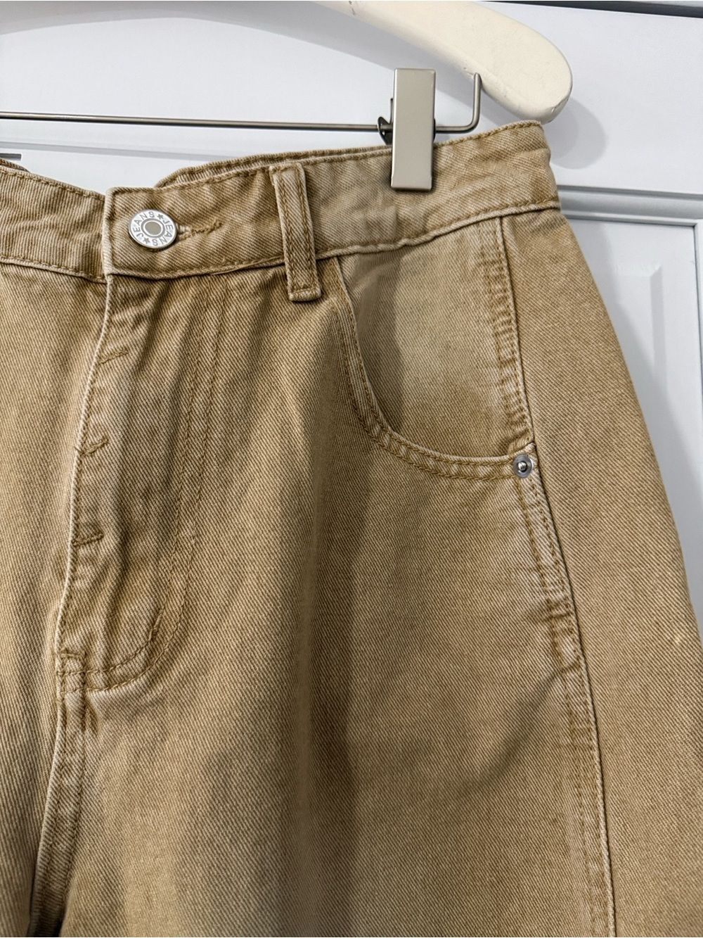 Classic barrel wide leg high rise jeans women’s khaki denim size 4 - Picture 3 of 10
